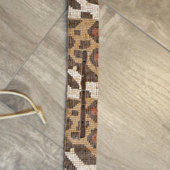 2 pcs Maliparmi Leopard Pattern Beaded Belt